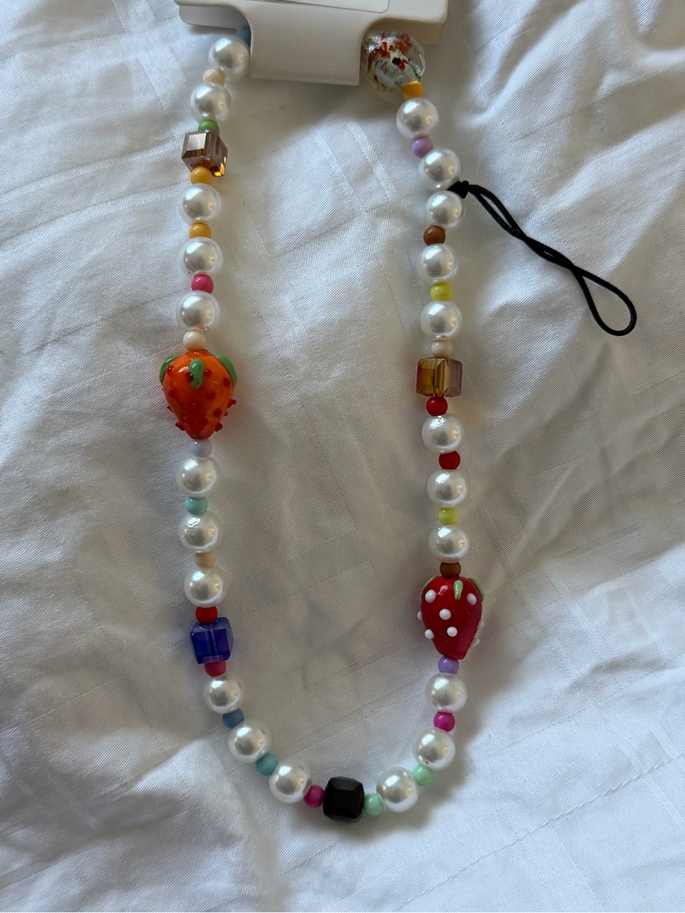 Pearl and Multicolor Bead Women's phone strap